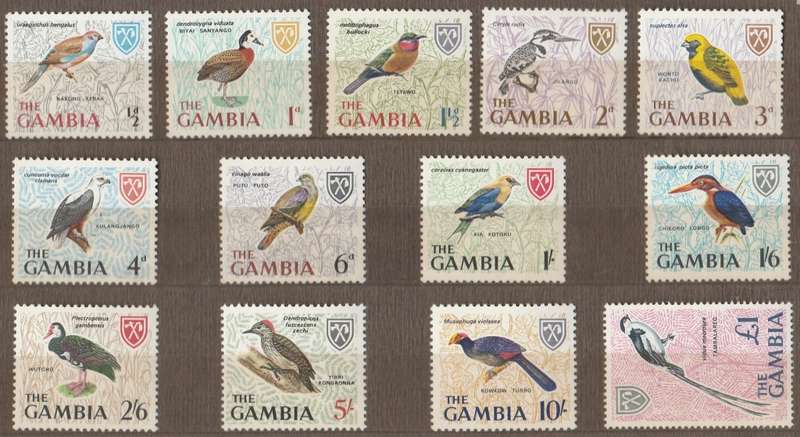 GAMBIA       FULL SET 13 STAMPS      1963       UNMOUNTED MINT  UP TO 1 POUND