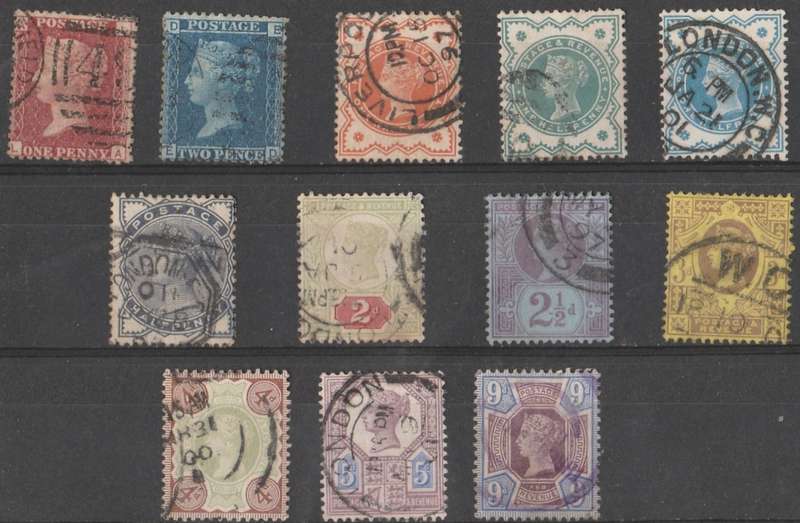 GREAT BRITAIN    QUEEN VICTORIA     PLUS 1dRED  -  2d   blue