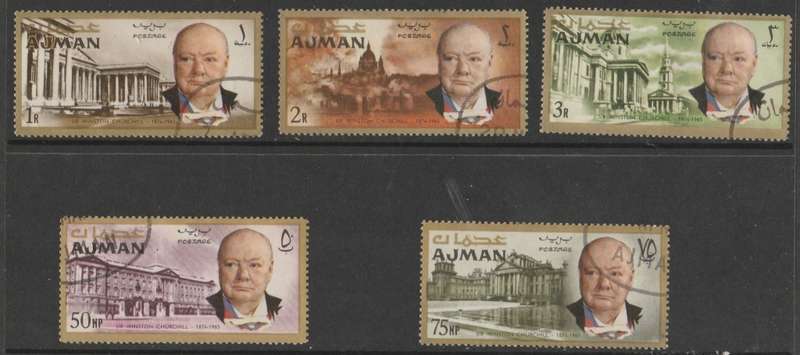 U A E  AJMAN  CHURCHILL CENTENARY