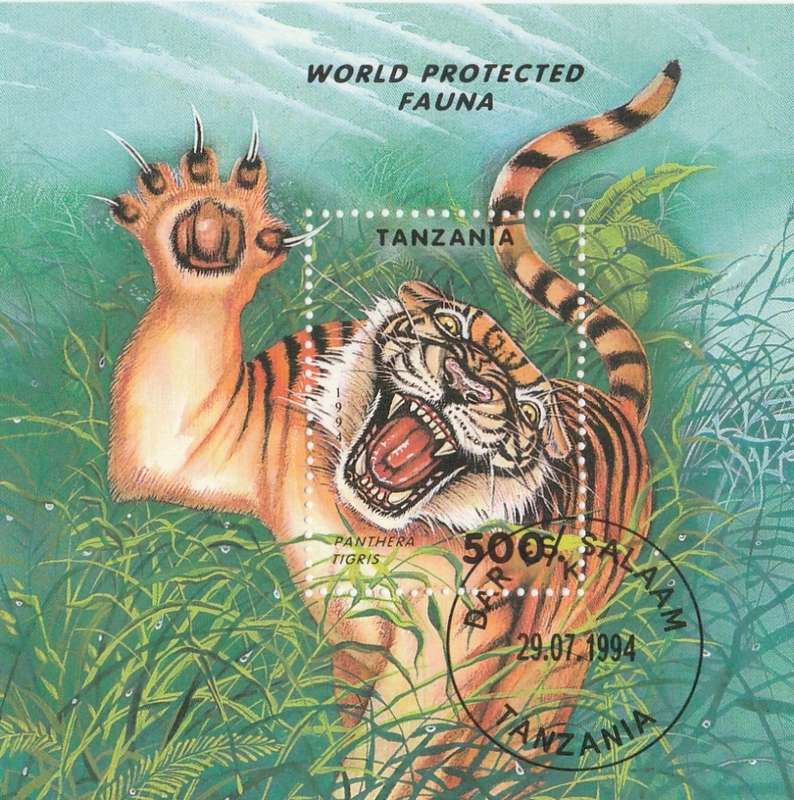 TANZANIA  WORLD PROTECTED FAUNA  1994  MINI SHEET