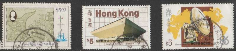 HONG KONG      $5    STAMPS    84/85/86  AS SCAN