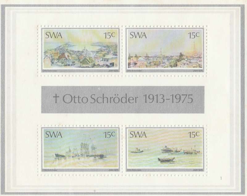 SOUTH WEST AFRICA  MINI SHEET     SACC290  PAINTINGS   OTTO SHRODER