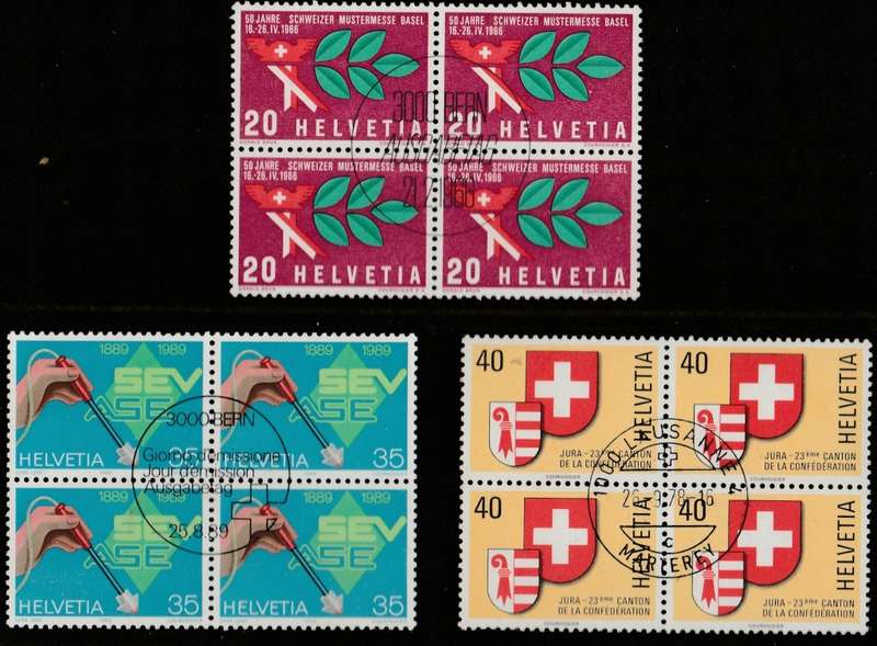 SWITZERLAND    3   BLOCKS OF 4