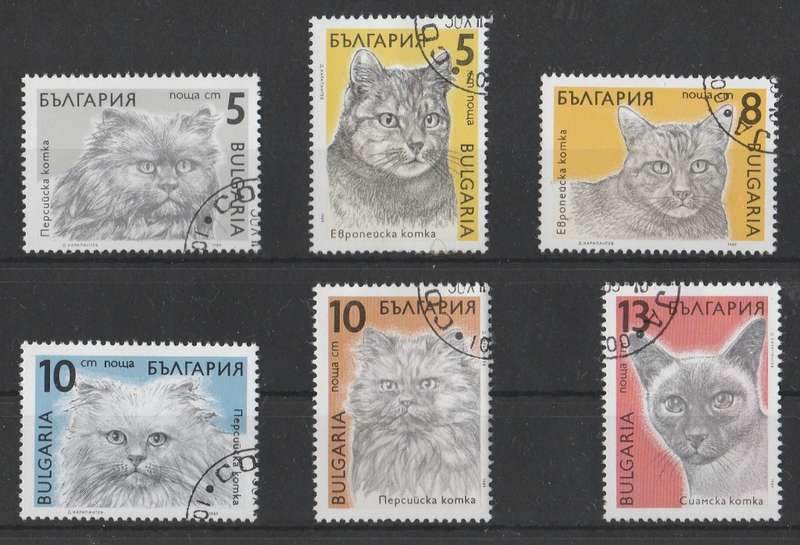 BULGARIA   CATS/THEMATICS FULL SET  1989   SG3658/63