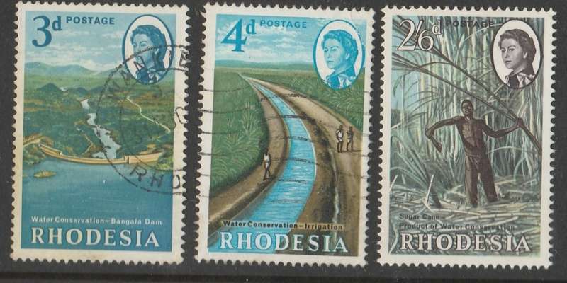 RHODESIA   1965    WATER CONSERVATION  FULL SETSACC111-113