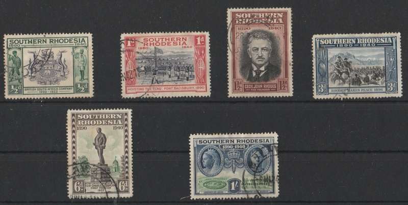 SOUTHERN RHODESIA   1940       BCSA GOLDEN JUBILEE    FULL SET  SACC55 -62