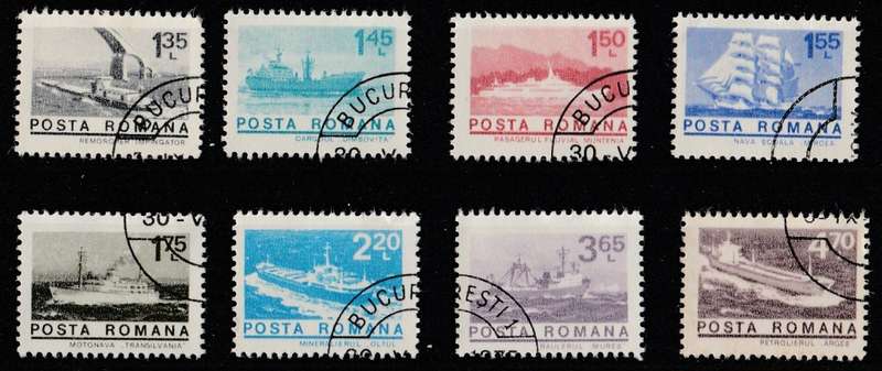 ROMANIA     1974     SHIPS    FULL SET