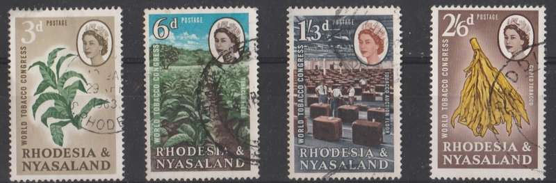 RHODESIA  NYASALAND    WORLD TOBACCO CONGRESS     FULL SET  SACC44-47