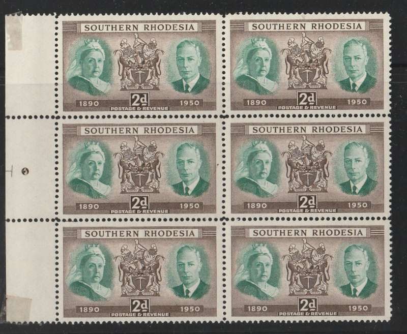 SOUTHERN RHODESIA       SACC72   1950   UMM BLOCK OF 6