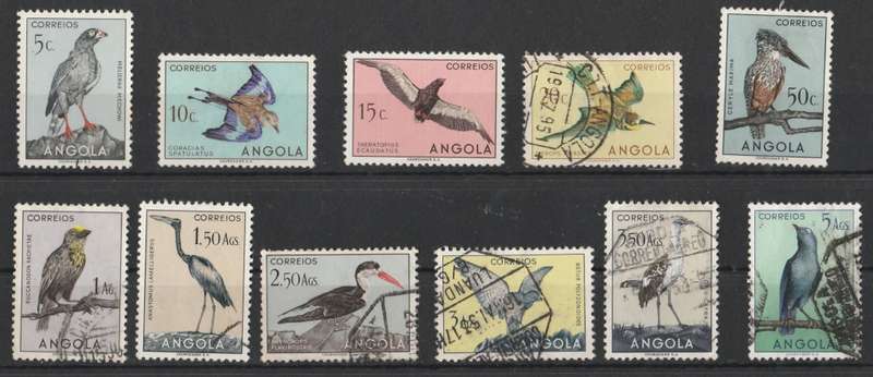 THEMATICS   ANGOLA BIRDS     SHORT SET     SG458 ------  1951