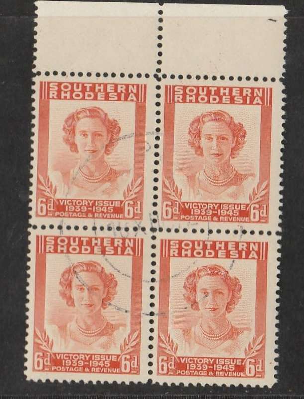 SOUTHERN RHODESIA   SACC69    BLOCK  1947