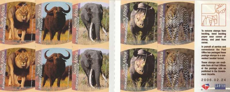 RSA   BOOKLET BIG FIVE  SACC 1768  CV  R350