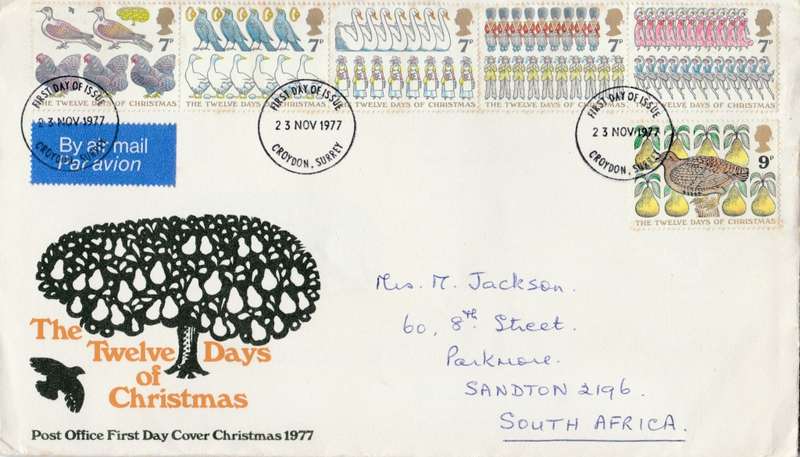 GREAT BRITAIN   FDC   1977   12 DAYS OF CHRISTMAS