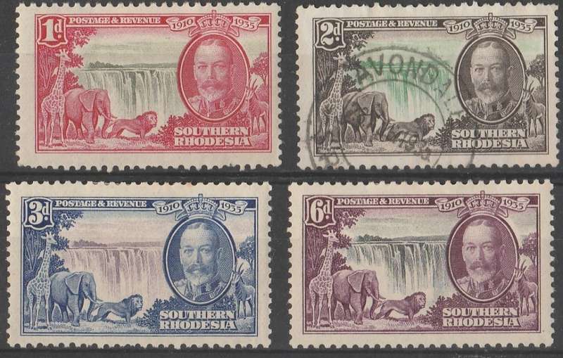 SOUTHERN RHODESIA   1935   KG SILVER JUBILEE        FULL SET    MM     EXCEPT 2d