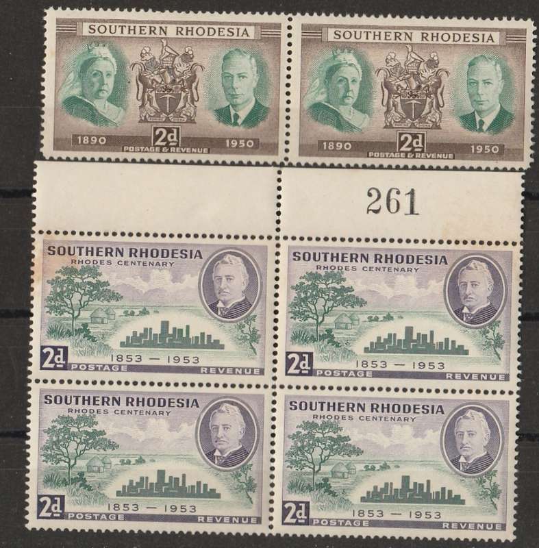 SOUTHERN RHODESIA      1950  UMM   SACC 72    SACC 75