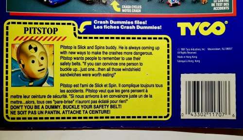 Rare Tyco The Crash Dummies.  1991.  Pitstop.