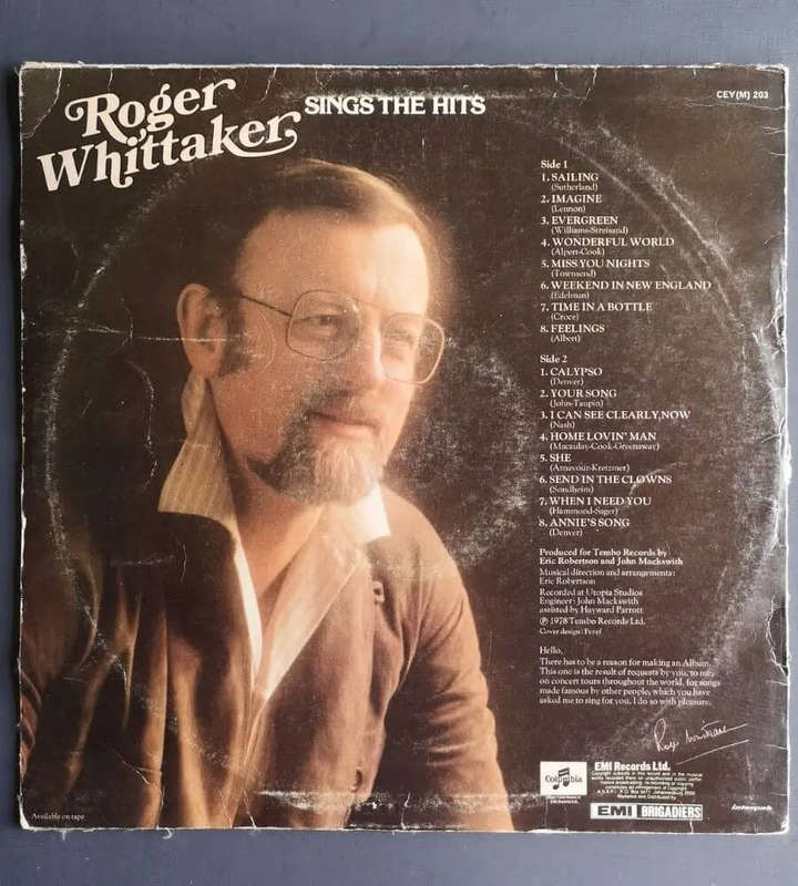 Roger Whittaker Sings the Hits (Vinyl LP)