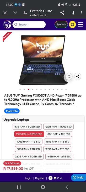 ASUS TUF Gaming fx505DT