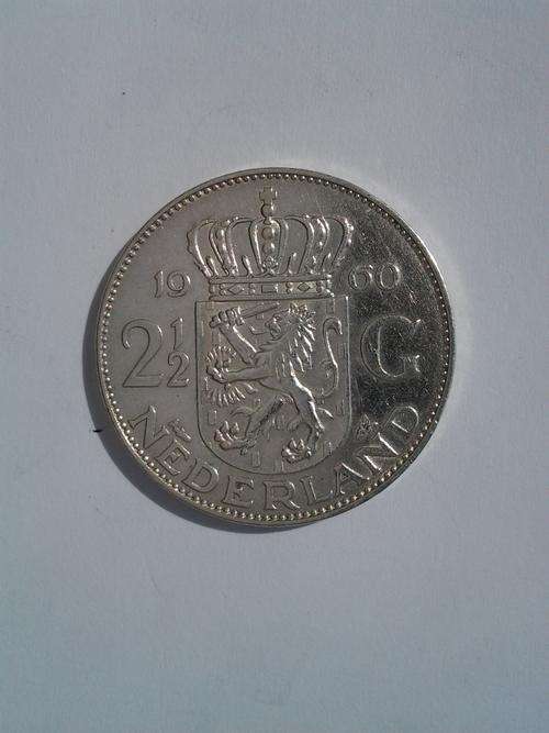 1960 Netherlands Juliana Two and a Half Silver Guldens
