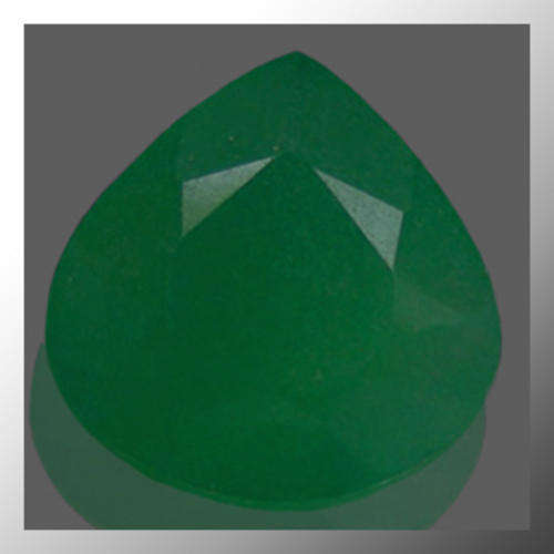 Genuine Jade 22.95ct Forest Green Pear Faceted, Gemstone