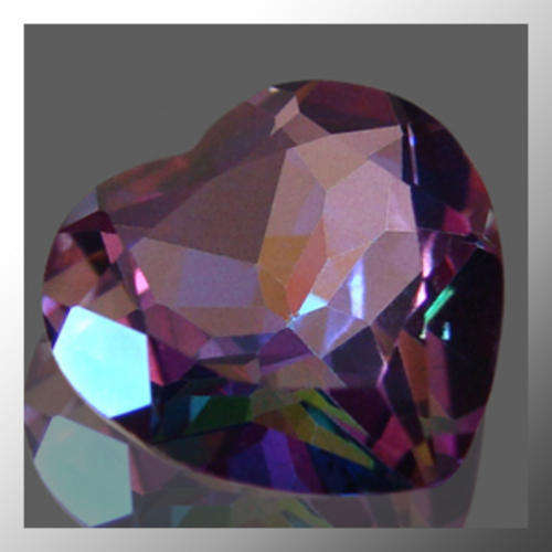 Genuine Mystic Topaz 1.75ct Kaleidoscope Purple Violet Blue Heart Faceted, Gemstone