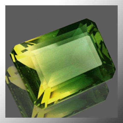 Hydrothermal Quartz 7.10ct Bi-Colour Golden Green Octagon Faceted, Gemstone
