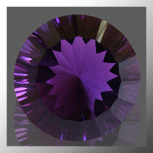 Natural Amethyst 18.90ct True Purple Round Concave, Gemstone