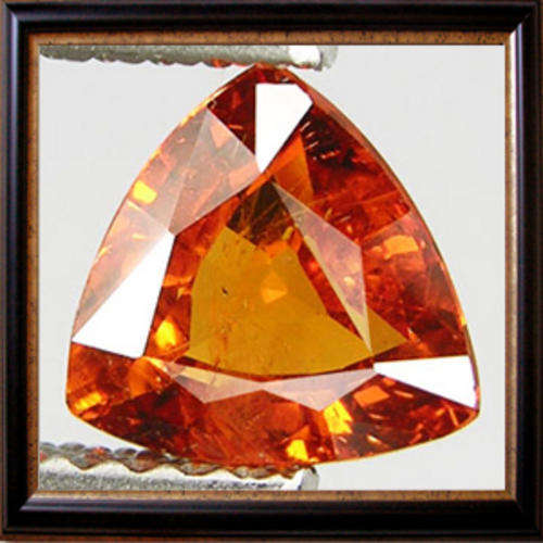 Natural Spessartite Garnet 1.09ct Reddish Orange Trillion Facet, Elegant Gemstone