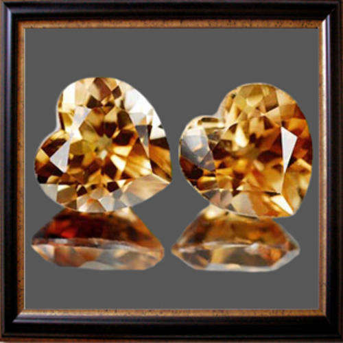 Natural Topaz 3.16ctw 2pc Champagne Heart Facet, Gemstones