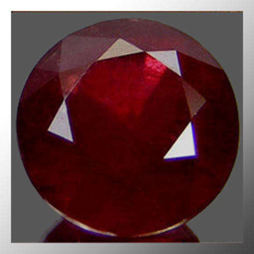 Natural Ruby 1.08ct Blood Red Round Facet, Gemstone