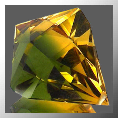 Natural Quartz 11.39ct Golden Green Fancy (Drilled) Facet, Gemstone