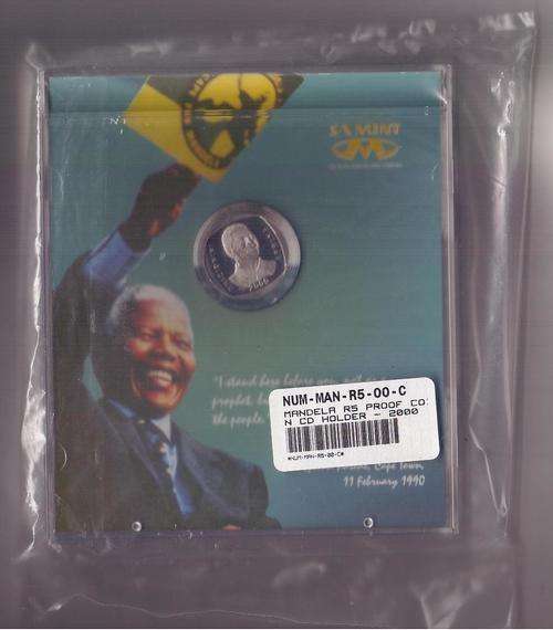 Mandela 2000 R5 in CD covers as issued by SA Mint-Still sealed!!!!!!Bid per coin.