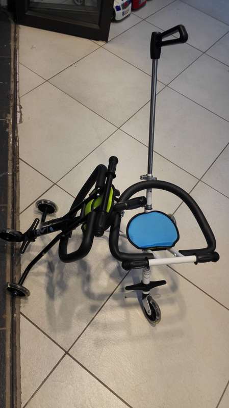 Micro Trike with safety ring- Super Small baby push chair up to 25kg (5 years old) Black/White
