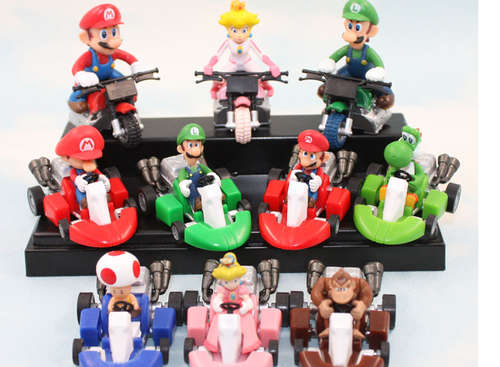 Super Mario Bros Kart  2" figure 10PCS Set