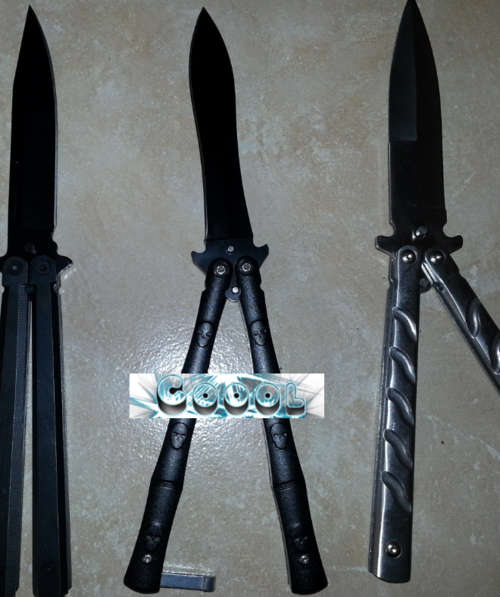Beginner butterfly knife for tricks . semi-sharped steel