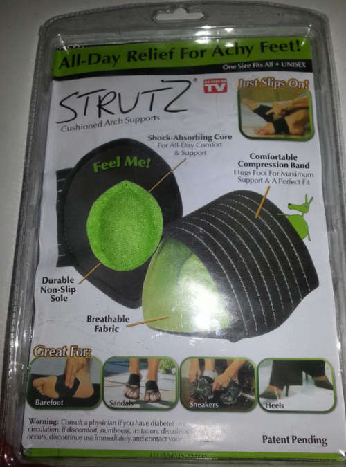 Strutz cushioned arch supports - relief for achy feet - wear with any shoe