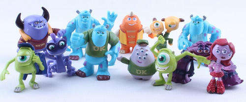 12pcs/Set Monsters Inc. Monsters University Mike Sully Mini Figure 4-7cm