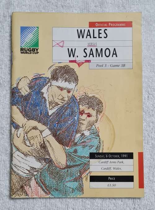 RWC 1991 Wales vs Western Samoa Match Programme