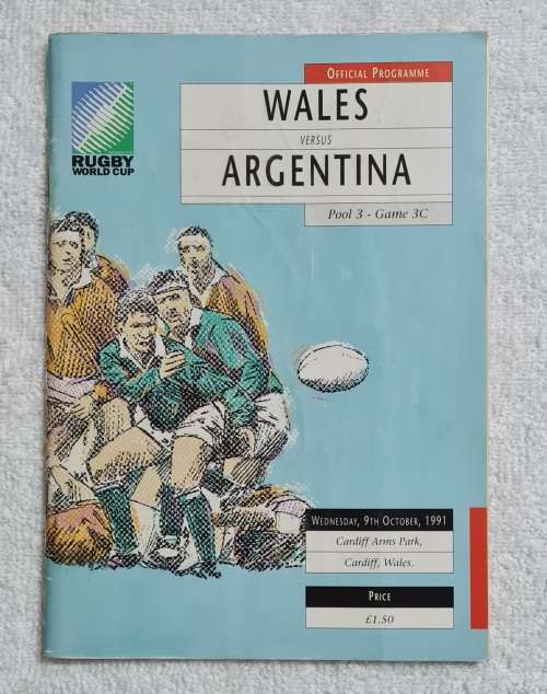 RWC 1991 Wales vs Argentina Match Programme