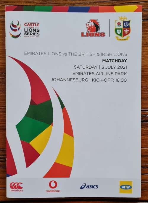 BandI Lions Tour to SA 2021 Rugby Match Programmes