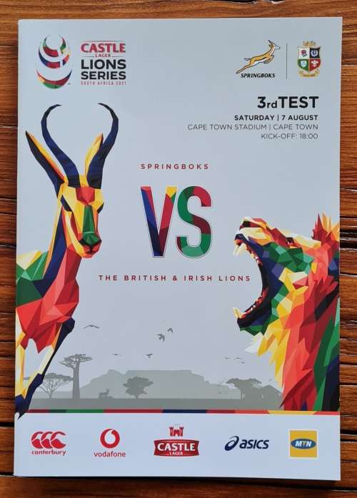 BandI Lions Tour to SA 2021 Rugby Match Programmes