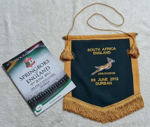 South Africa vs England Rugby Pennant and Programme
