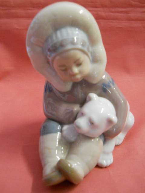 Lladro  -  Girl  &  Bear  Figure