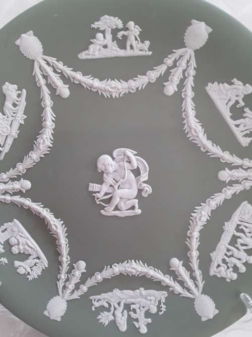 Wedgwwod Jasper ware  -  Green  Plate.