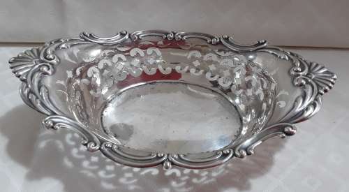Sterling  Silver  Oval  Pierced  Bowl