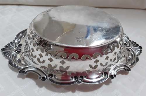 Sterling  Silver  Oval  Pierced  Bowl