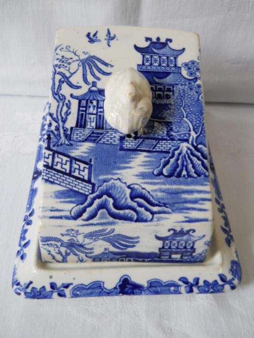 Burleigh  Ware    '' Willow Pattern ''  Butter  Dish