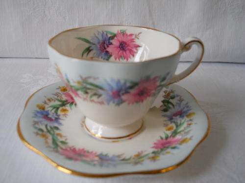 Foley  ''Cornflower''  Coffee  cup  &  saucer