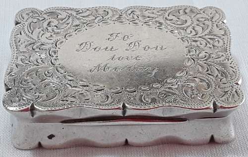 Birmingham   1901   -   Engraved  Snuff  Box