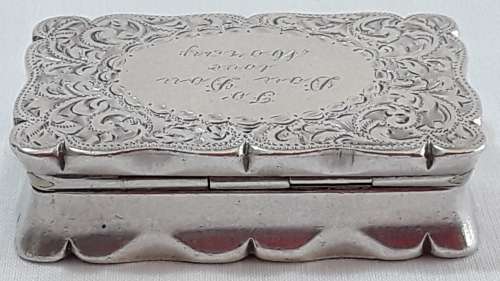 Birmingham   1901   -   Engraved  Snuff  Box